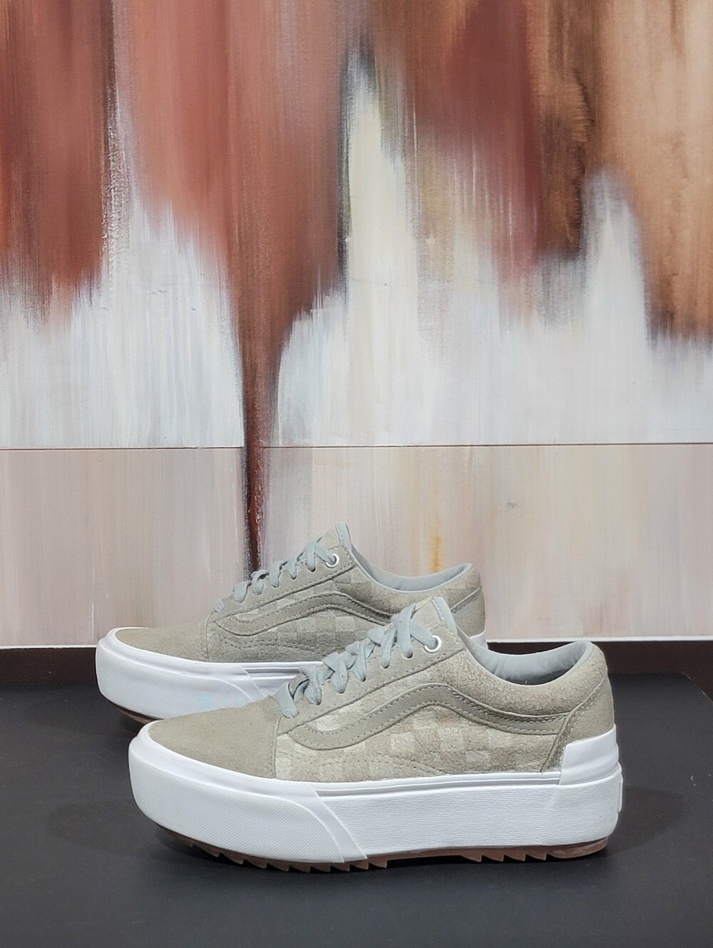 Vans Old Skool Stack Form Platform 500714 Skate Shoes Checkered M 5 W 6.5 Shoes - Picture 3 of 8